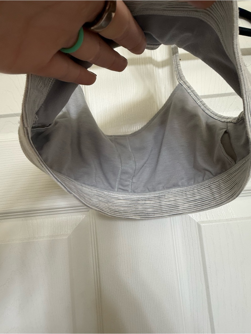 lululemon athletica Light Gray Striped Supportive Bra - Picture 4 of 5